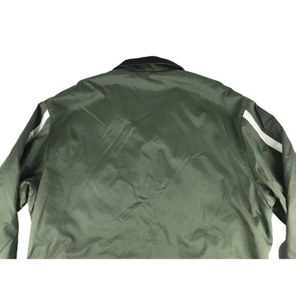 Nike Mens Green White Stripe Lined Collared Coat Windbreaker Jacket Size XL - Picture 12 of 13
